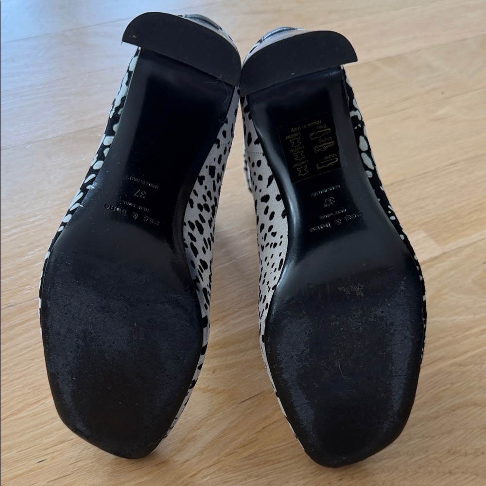 Rag & bone Spot-Print Block Heel Ankle Boots - Black & White - Picture 7 of 7